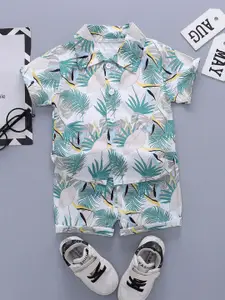 StyleCast x Revolte Boys Tropical Printed Short Sleeves Shirt With Shorts