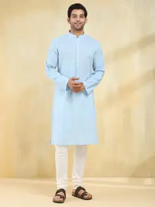 Fabindia Men Striped Thread Work Kurta