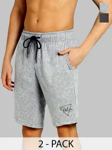 Moda Rapido Men Pack Of 2 Mid-Rise Cotton Shorts