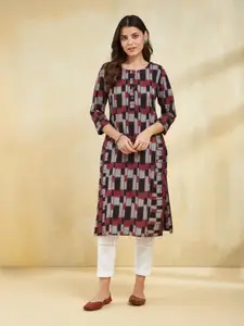 Fabindia Abstract Printed Cotton Kurta