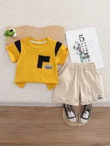 StyleCast x Revolte Boys Colourblocked T-shirt With Shorts