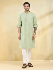 Fabindia Men Striped Cotton Kurta
