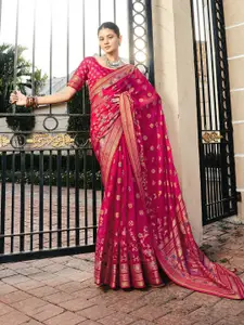 elora Woven Design Zari Poly Georgette Banarasi Saree