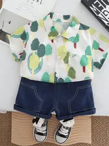 StyleCast x Revolte Boys Printed Short Sleeves Shirt With Shorts