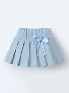 Mark & Mia Girls Pleated With Bow Applique A-Line Above Knee Length Skirt