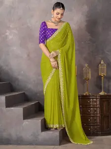 Satrani Bandhani Printed Zari Saree