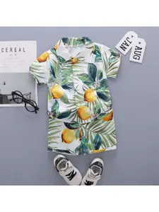 StyleCast x Revolte Boys Floral Printed Shirt Collar Shirt With Shorts