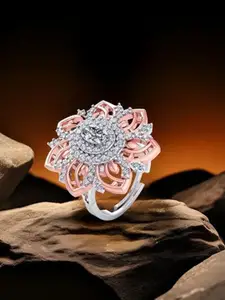 MISS HIGHNESS Rhodium-Plated Cubic Zirconia StuddedFingerRing