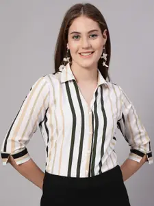 Style Quotient Women Smart Vertical Stripes Semiformal Shirt