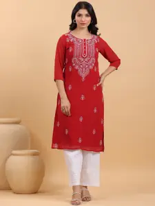 KALINI Women Ethnic Motifs Embroidered Thread Work Kurta