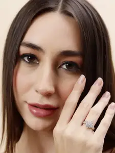 MISS HIGHNESS Rhodium-Plated Cubic Zirconia StuddedFingerRing