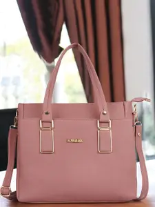 FOMMIL Satchel Self Design With Buckle Detail Handbag