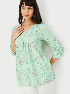 max Floral Printed V-Neck Kurti