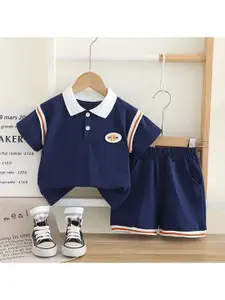 StyleCast x Revolte Boys Polo Collar T-shirt With Shorts