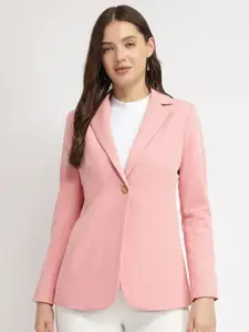 FableStreet Women Solid Single Breasted Blazer