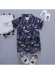 StyleCast x Revolte Boys Printed Short Sleeves Shirt With Shorts