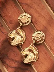 SALTY Stainless Steel Gold Plated Contemporary Hoop Earrings