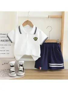 StyleCast x Revolte Boys Polo Collar T-shirt With Shorts
