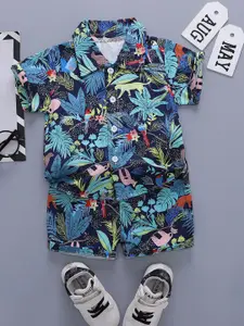 StyleCast x Revolte Boys Tropical Printed Short Sleeves Shirt With Shorts