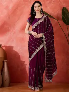 Sangria Embellished Embroidered Sequinned Saree