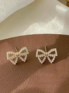 SUBHAGALANKAR Gold-Plated Pearls Beaded Contemporary Studs