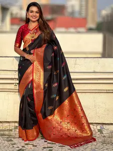 SGF11 Woven Design Zari Pure Silk Kanjeevaram Saree
