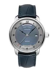 ZEPPELIN Men Dial & Leather Textured Straps Analogue Multi Function Automatic Motion Powered Watch 85623