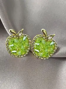 VAGHBHATT Gold-Plated Crystals Studded Contemporary Studs