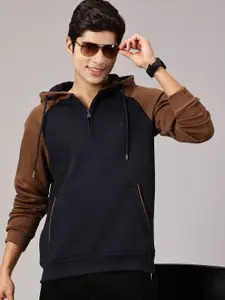 BLACK BUCK Men Colourblocked Hooded Sweatshirt