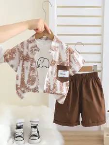 INCLUD Boys Printed Short Sleeves Shirt And T-shirt With Shorts