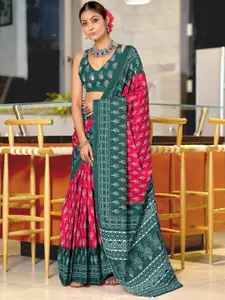 Anouk Ethnic Motifs Printed Pure Cotton Bagru Saree