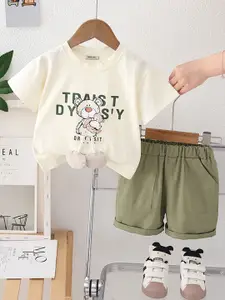 INCLUD Boys Printed Short Sleeves T-shirt With Shorts