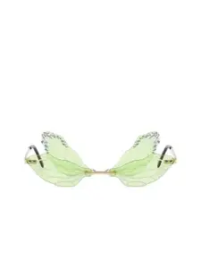 PURPLE WINGS Women Butterfly Sunglasses with UV Protected Lens PWSG030FLYGRN