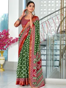 Anouk Ethnic Motifs Printed Pure Cotton Block Print Saree