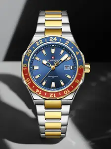 Naviforce Men Round Dial & Stainless Steel Straps Analogue Watch NF9249_S BE G