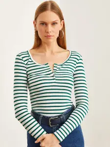 Olalook Horizontal Stripes Striped Regular Top