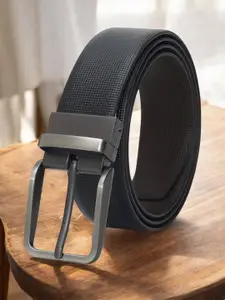 Provogue Men Textured Leather Reversible Formal Belt