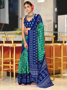 Anouk Floral Printed Pure Cotton Bagru Saree