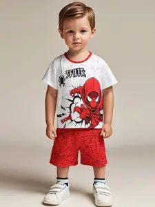 INCLUD Boys Spider-Man Printed Short Sleeves T-shirt With Shorts