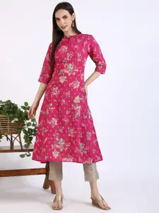 AURELIA Women Floral Printed Sequinned Kurta