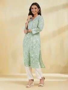 Fabindia Women Ethnic Motifs Printed Cotton Kurta