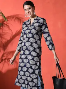 Sangria women Floral Printed Straight Kurta