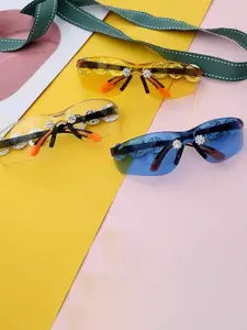 PURPLE WINGS Women Rectangle Sunglasses with UV Protected Lens PWSG035STELLAR