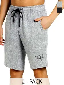 Moda Rapido Men Pack Of 2 Regular Fit Cotton Shorts