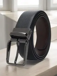 Provogue Men Leather Textured Belt With Tang Closure