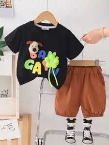 INCLUD Boys Flower Applique Short Sleeves T-Shirt With Shorts