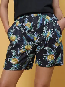 GAB Women Floral Printed High-Rise Shorts