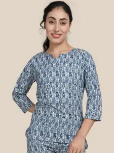 ETC Printed Pure Cotton Lounge Top