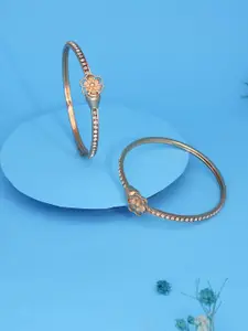 Anouk Set Of 2 Gold-Plated American Diamond-Studded Bangles