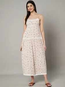 Amagyaa Women Cotton Printed Fit & Flare Midi Dress